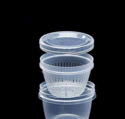 Round Transparent Double-Layer Sealing Storage Box