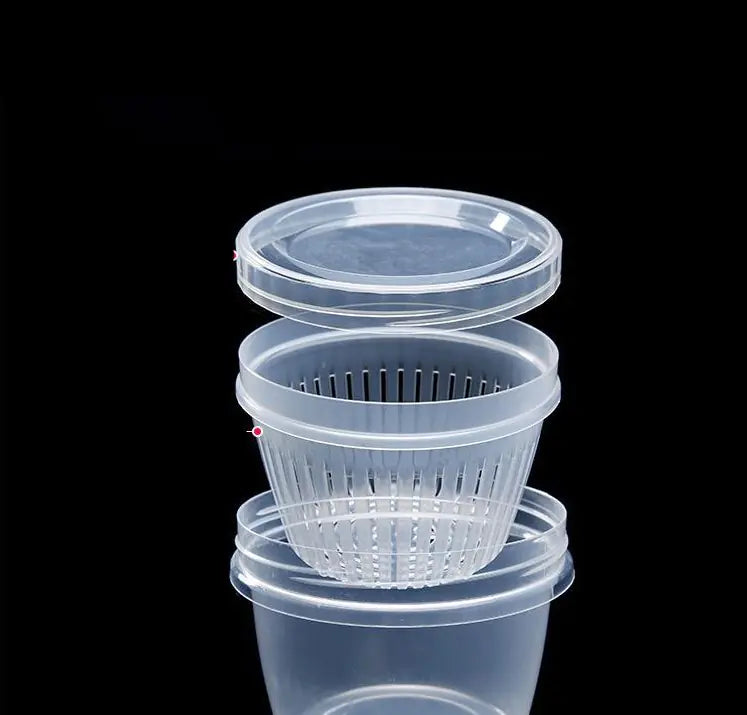 Round Transparent Double-Layer Sealing Storage Box