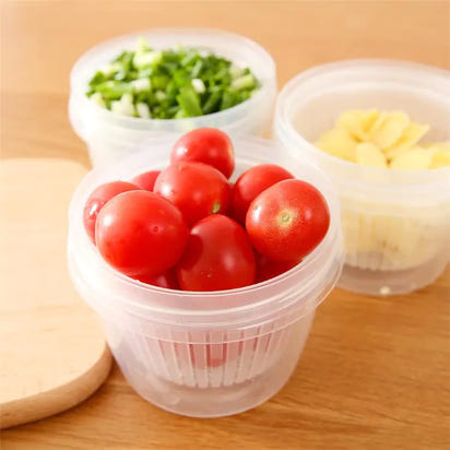 Round Transparent Double-Layer Sealing Storage Box