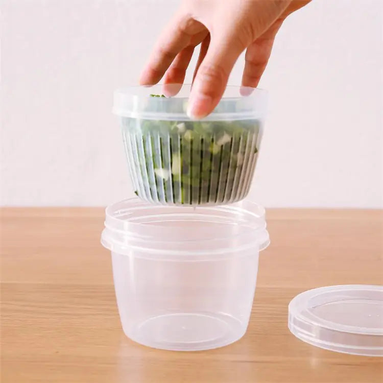 Round Transparent Double-Layer Sealing Storage Box